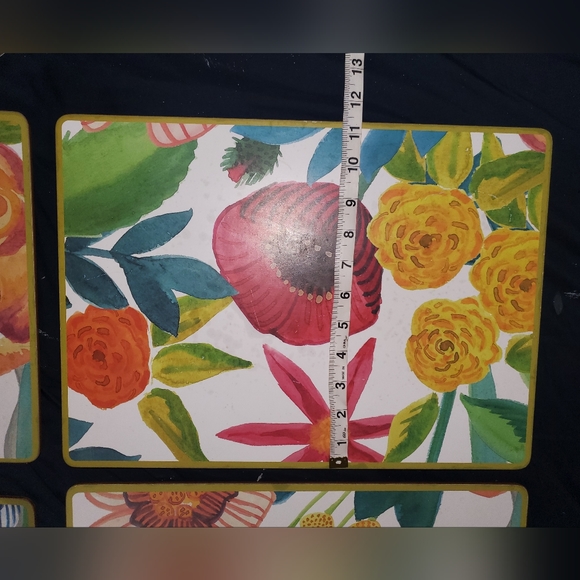 : MacKenzie Childs Flower design table mats set of 4 read description - Picture 14 of 16